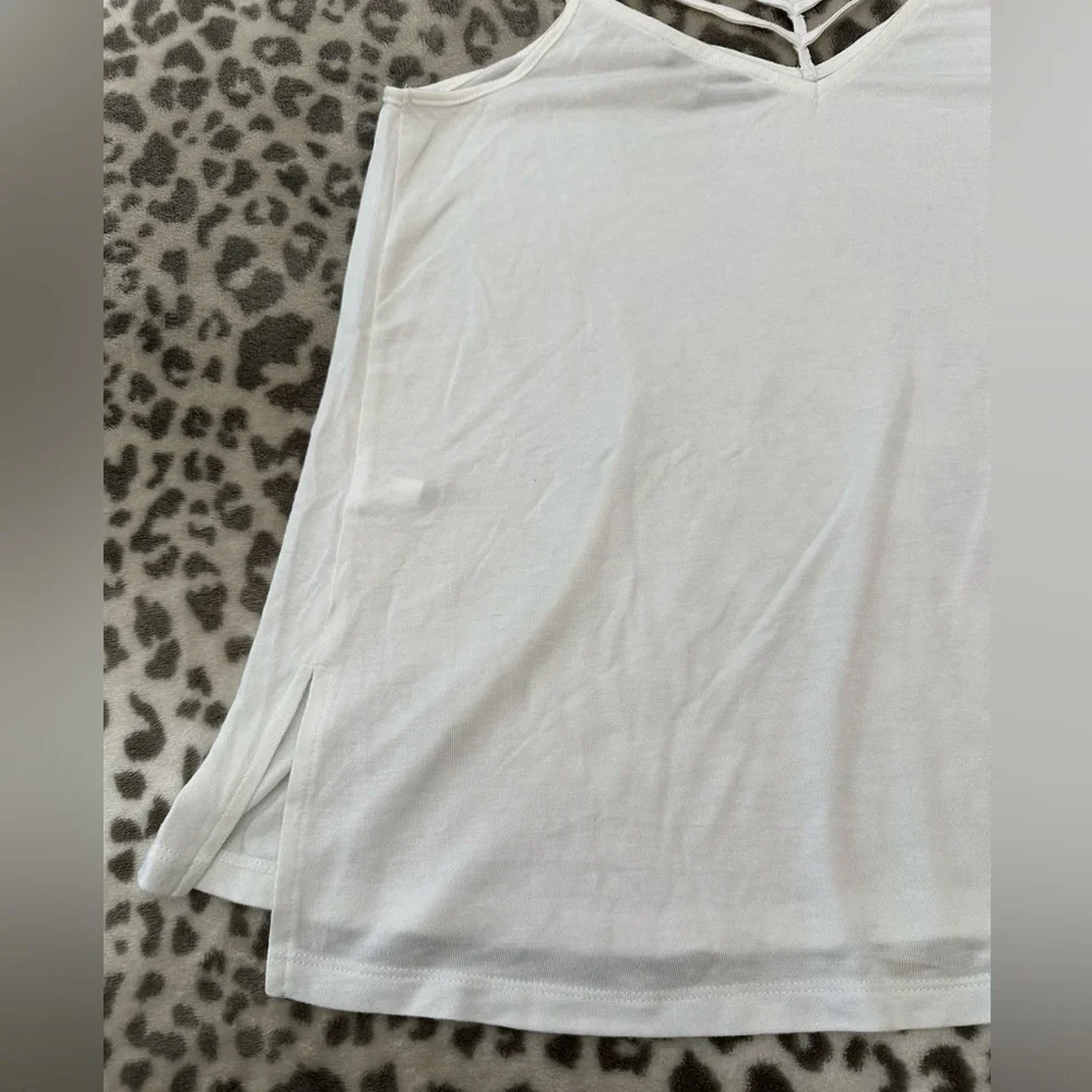 2015 Express One Eleven Double V-neck Strappy Front Cami Tank Top White Small